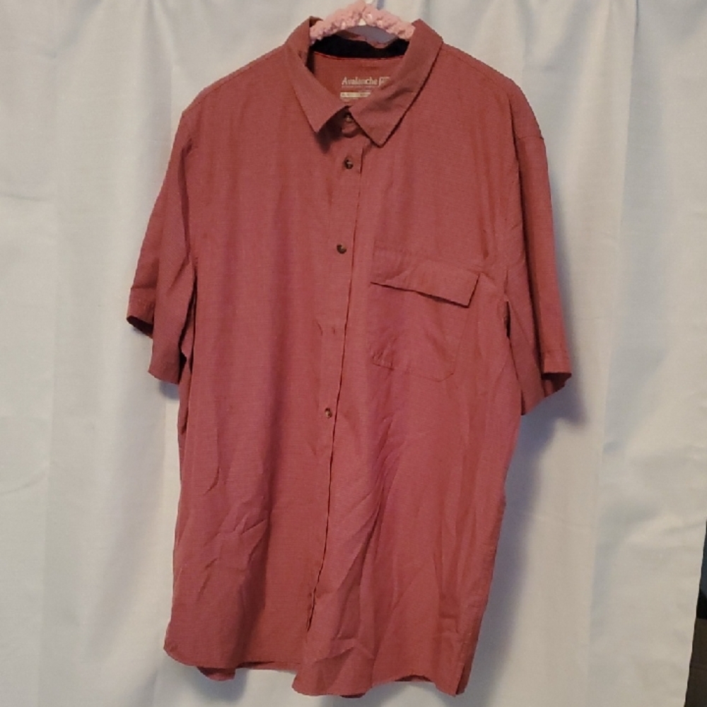 Avalanche Men's Casual Button Down Shirt - Brick Red